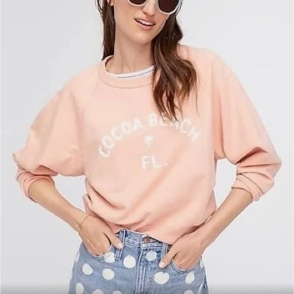 J. Crew Tops - J-Crew Garment-dyed "Cocoa Beach" Sweatshirt Orange Size M 100% Cotton